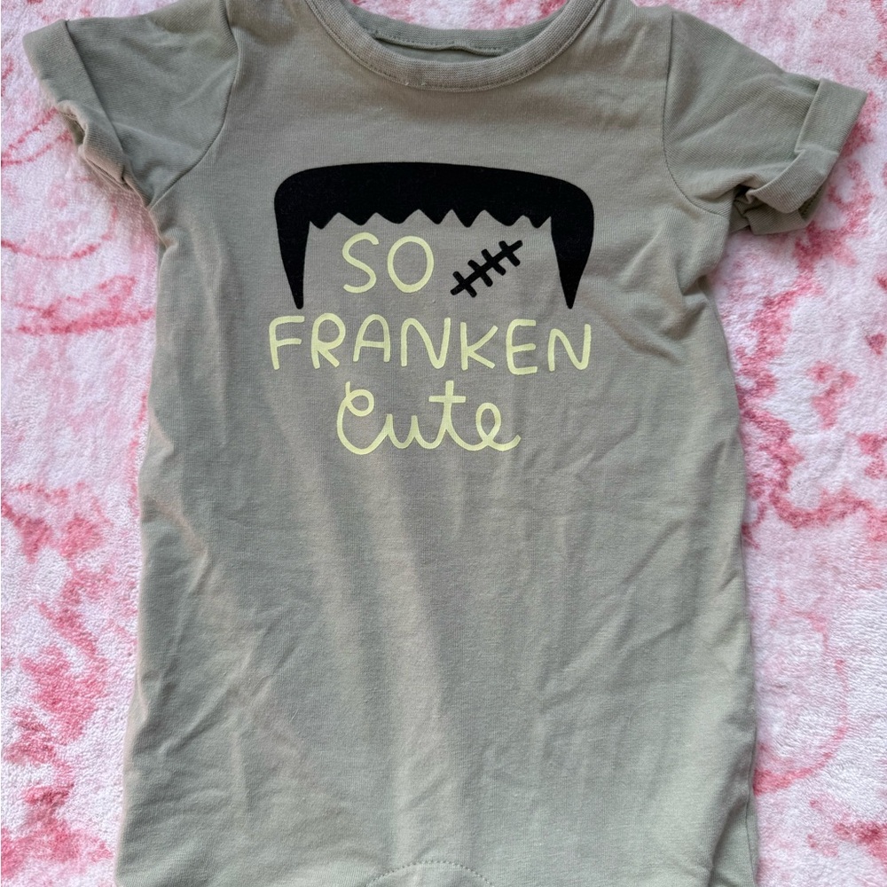 Cat & Jack Tan Baby Onesie with Graphic Print